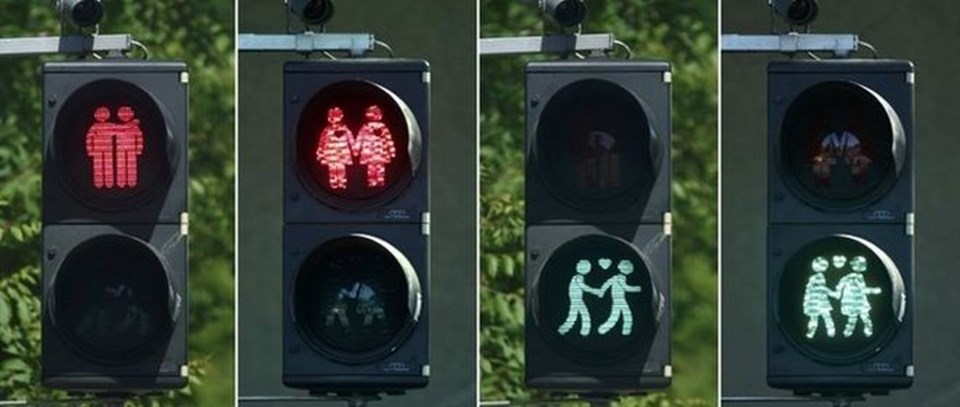 Viyana'da trafik ışıklarına 'cinsel' dokunuş - 1