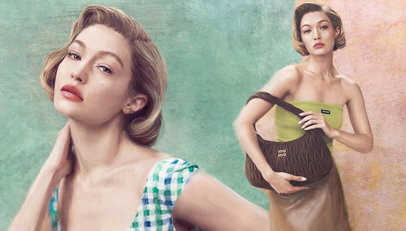 Gigi Hadid, moda devi için kamera karşısında