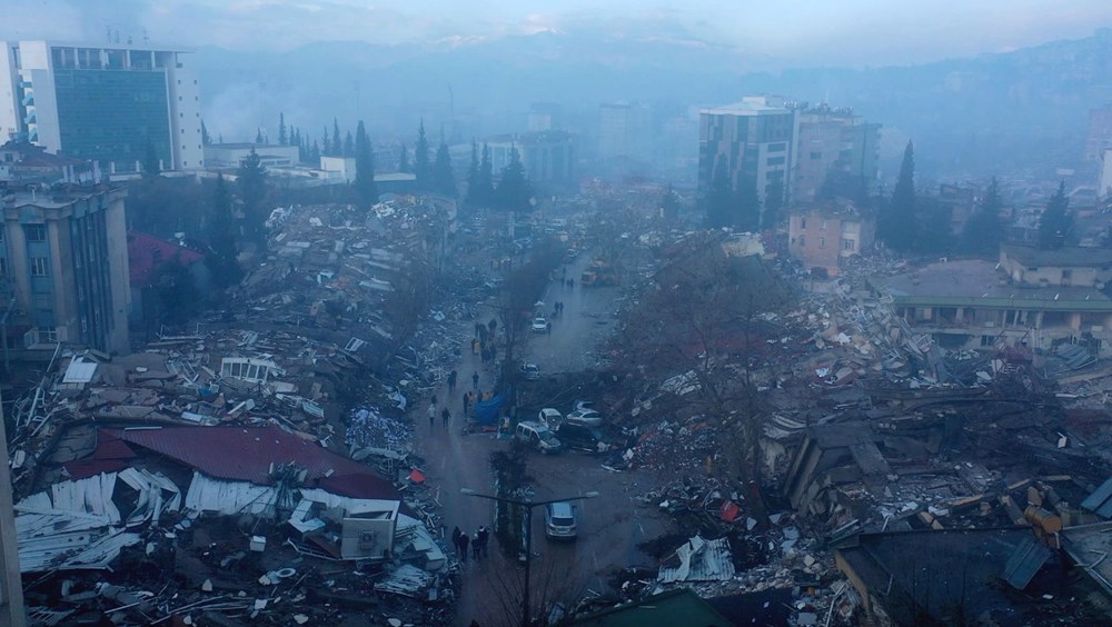 Kahramanmaraş'ta yıkımın boyutu havadan görüntülendi - 1