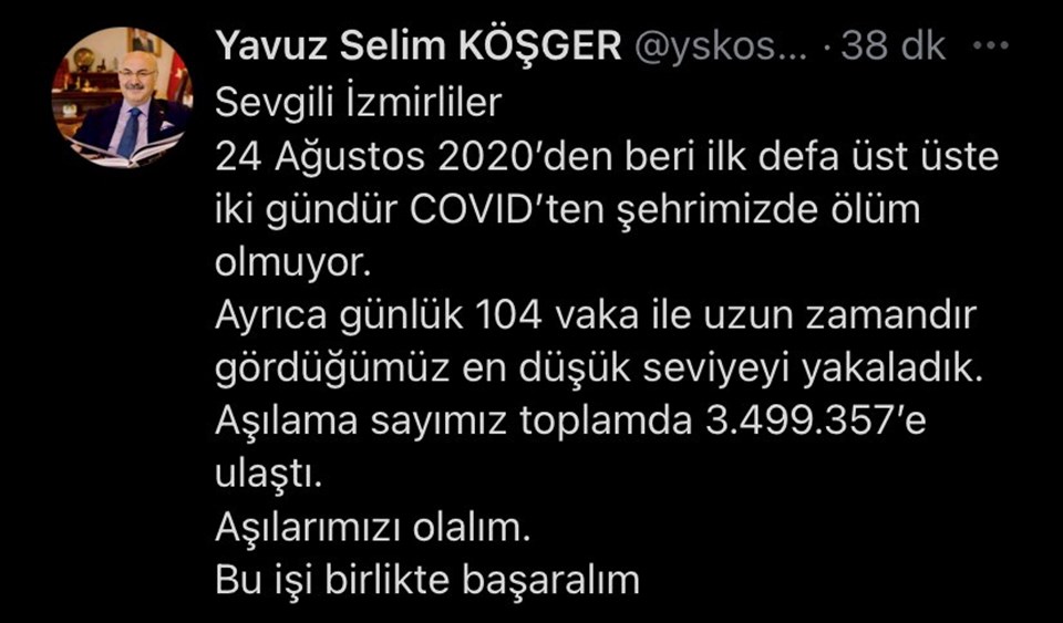 İzmir'de iki gündür Covid-19 kaynaklı ölüm yok - 1
