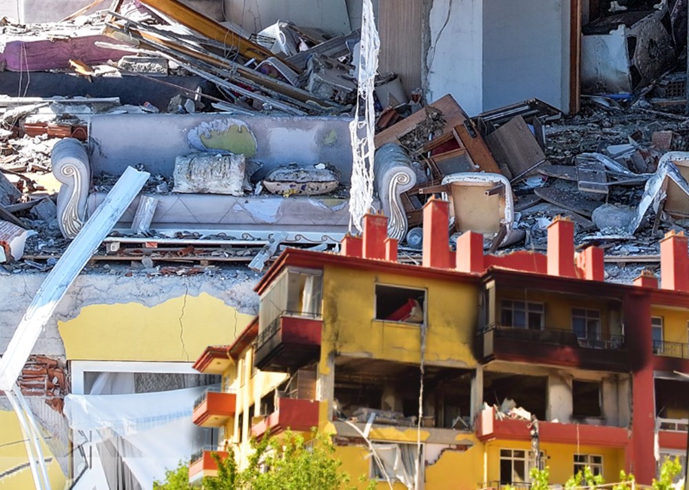 Konya'da patlama: Doğalgaz borusunu kesti, apartman enkaza döndü - 1