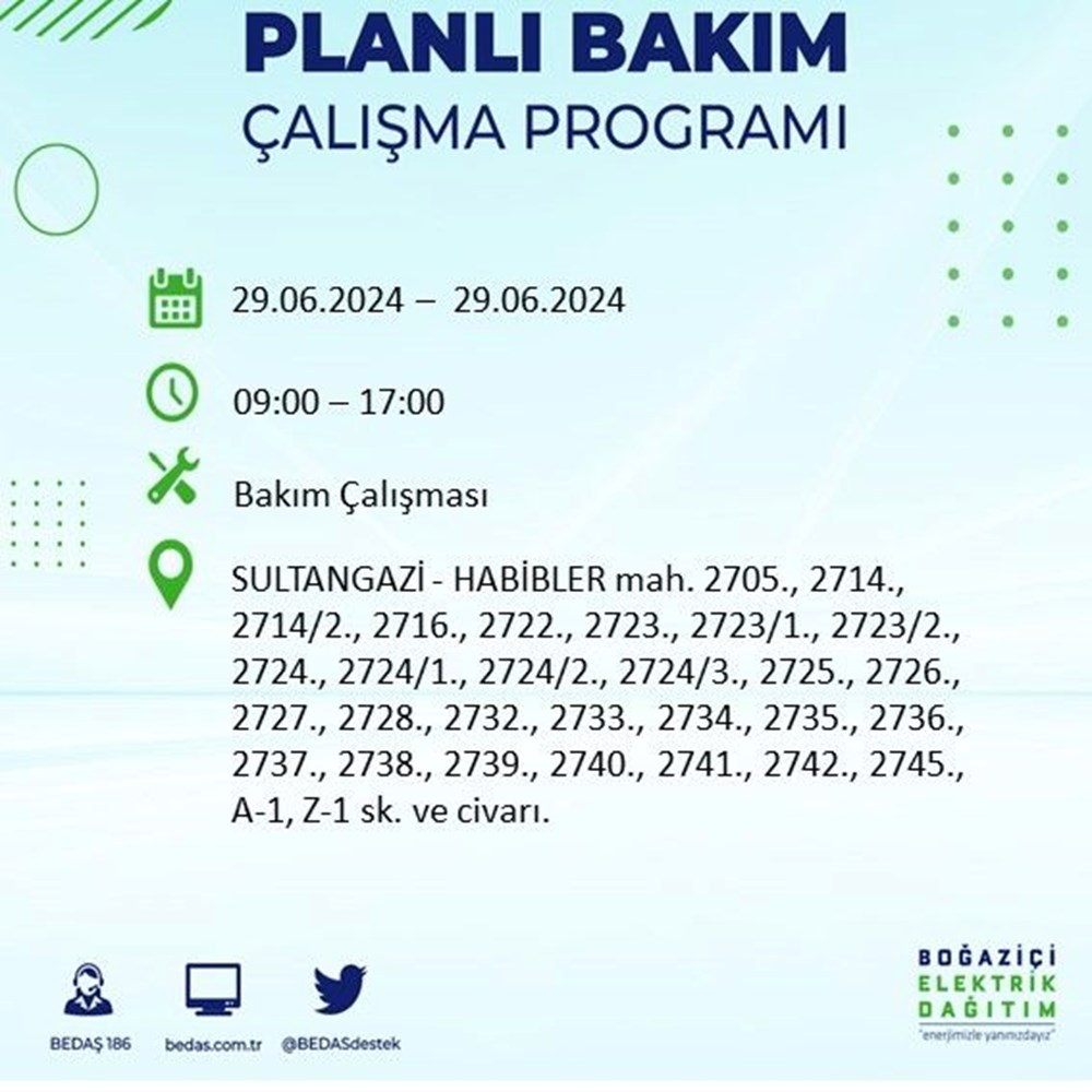 İstanbul'un 11 ilçesinde elektrik kesintisi: Elektrikler ne zaman gelecek? (BEDAŞ 29 Haziran elektrik kesintisi programı) - 16