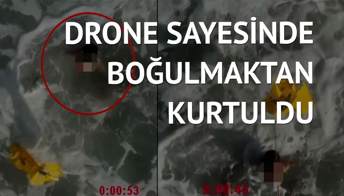Boğulmak üzere olan çocuk drone sayesinde kurtuldu