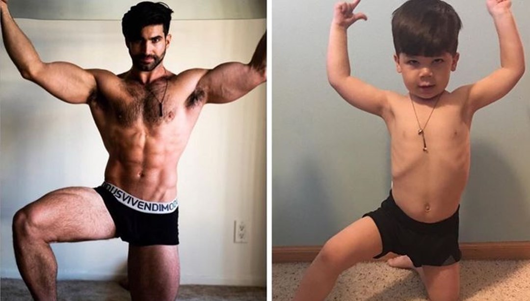 мальчик копирует