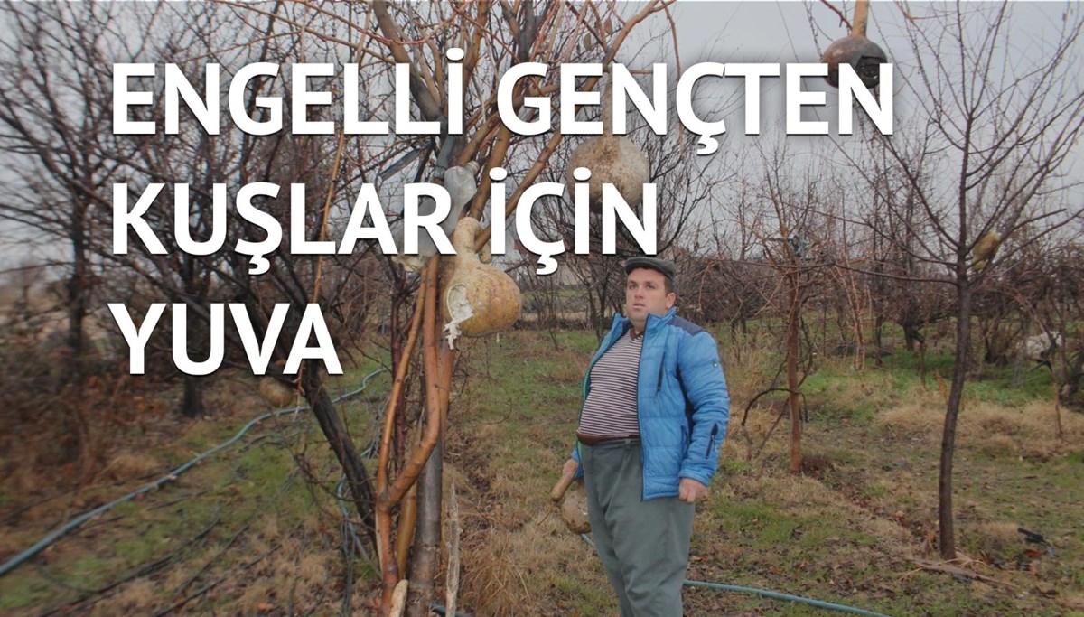 Kuşlar üşümesin diye su kabaklarından yuva yaptı