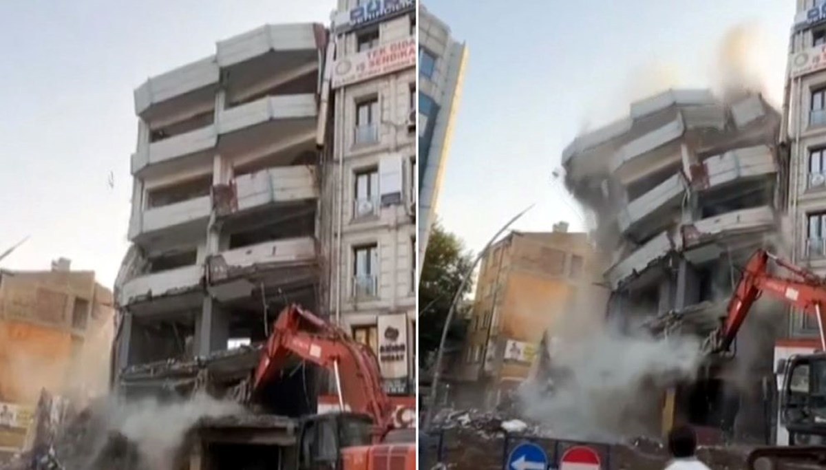 Hasarlı binayı yıkarken, sağlam binaya zarar verdiler Hasarlı binayı yıkarken, sağlam binaya zarar verdiler