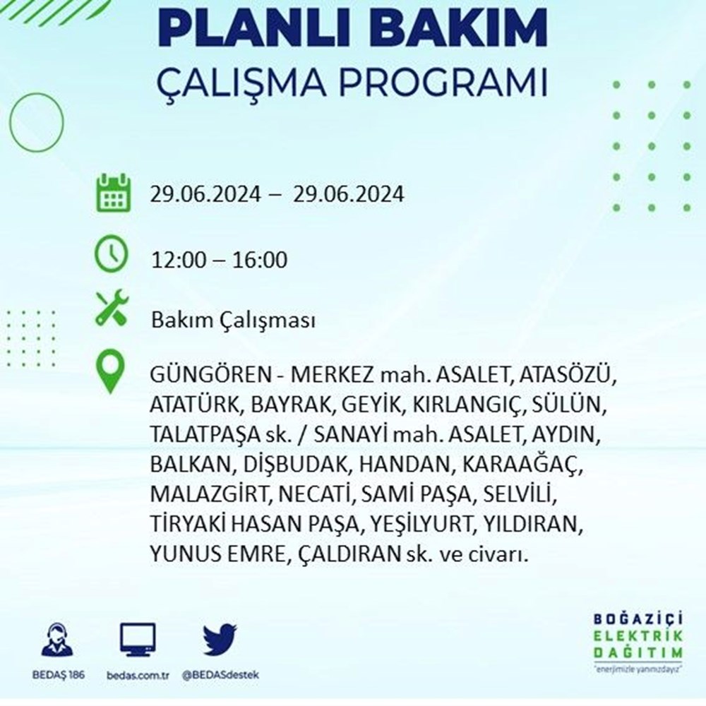 İstanbul'un 11 ilçesinde elektrik kesintisi: Elektrikler ne zaman gelecek? (BEDAŞ 29 Haziran elektrik kesintisi programı) - 11