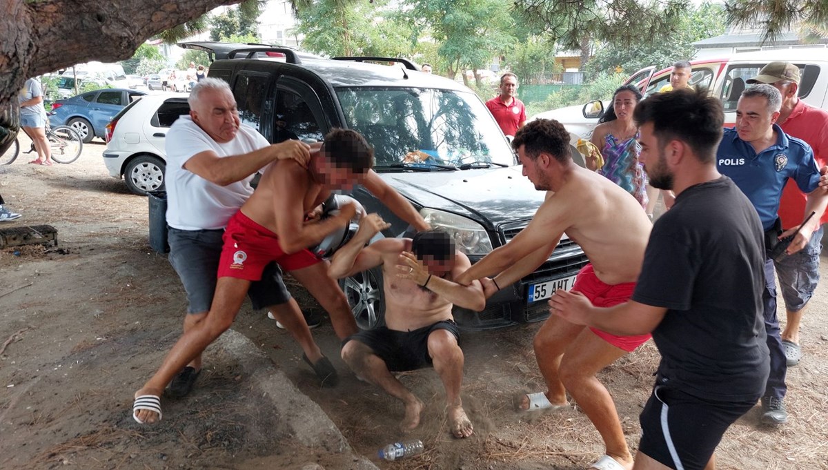 Cankurtaran ile vatandaş arasında yumruklu kavga