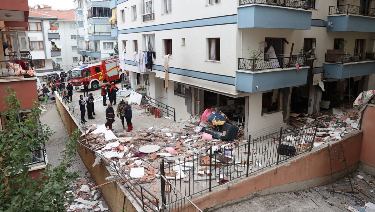 Ankara'da 6 katlı binada doğalgaz patlaması: 1 kişi hayatını kaybetti