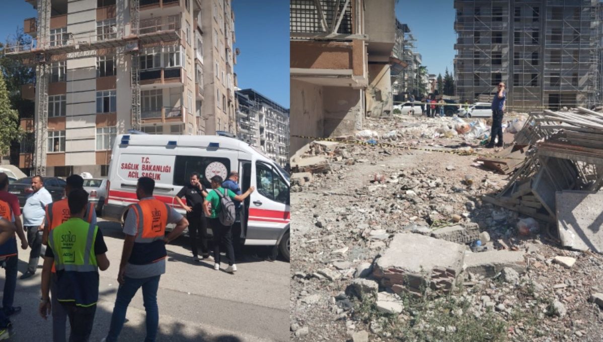 İnşaattan atılan molozlar çocukların üzerine düştü