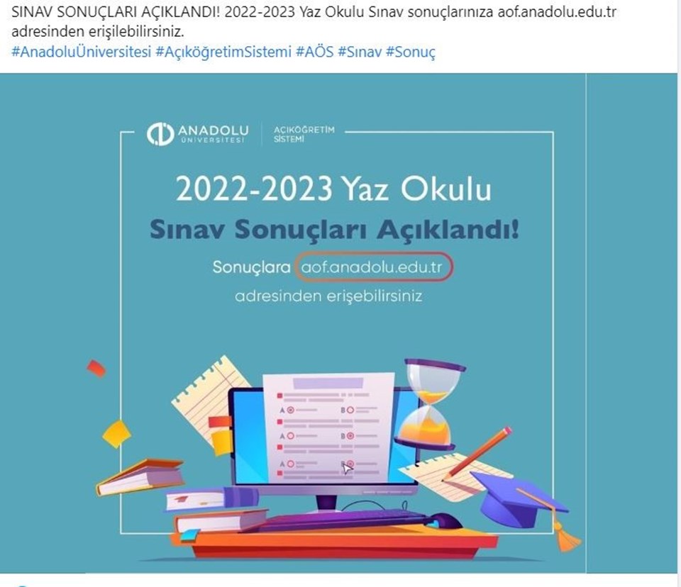 Anadolu Üniversitesi'nden yaz okulu sonuç duyurusu: AÖF yaz okulu sınav sonuçları açıklandı - 1