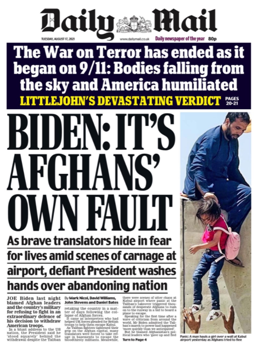 "Hayatın için koş": Dünya basını Afganistan'daki kaosu ve Biden'ın açıklamalarını nasıl gördü? - 10