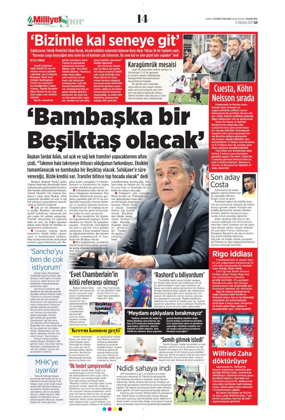 "Altyapıya Osimhen menüsü" (12 Ağustos spor manşetleri) - 13