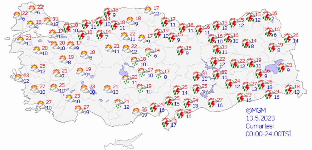 Meteoroloji paylaştı: Yeni haftada sıcaklık yükseliyor (13 Mayıs 2023 hava durumu) - 5