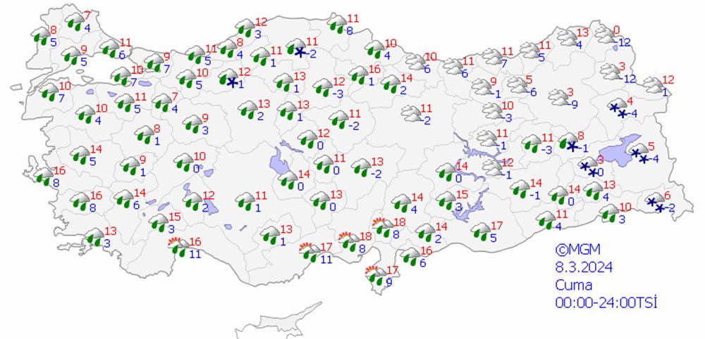 8 MART CUMA HAVA DURUMU