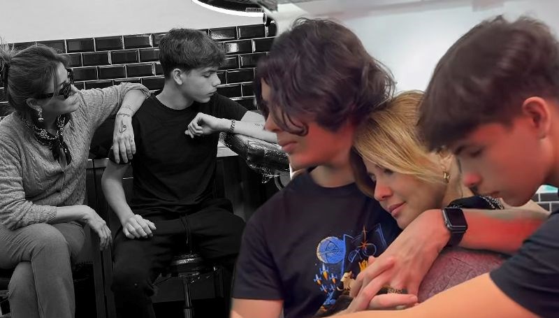 Gülben Ergen'in oğlu dövme yaptırdı