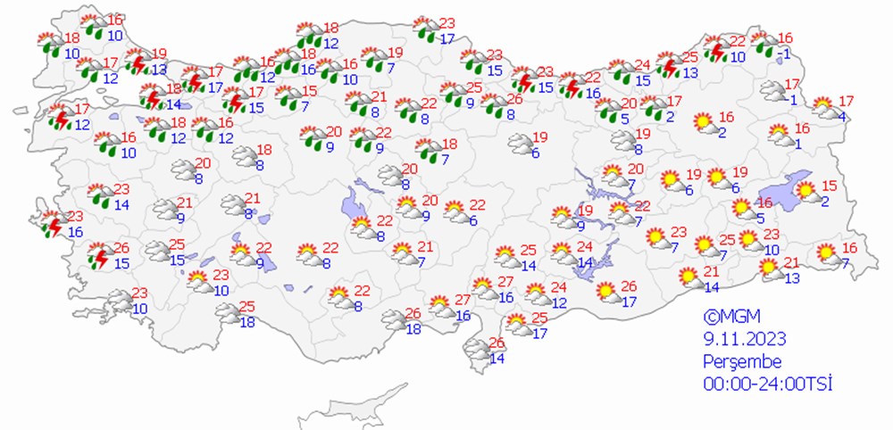 Meteoroloji'den hava tahmin raporu: Sıcaklık azalıyor, sağanak geliyor (Bugün hava nasıl olacak?) - 8