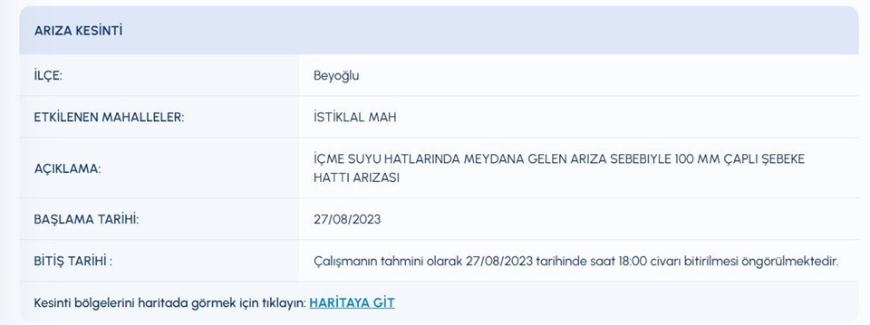 İSKİ planlı su kesintisi programını paylaştı: Gaziosmanpaşa ve Beyoğlu'da sular ne zaman gelecek? - 1