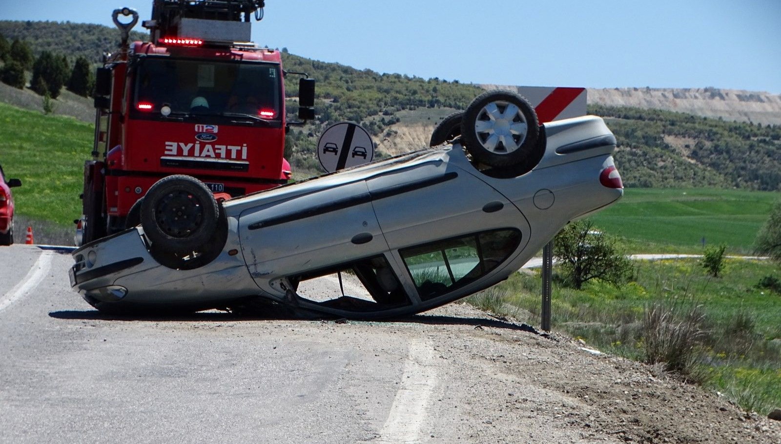 Hisarcık'ta trafik kazasında 1 kişi yaralandı.