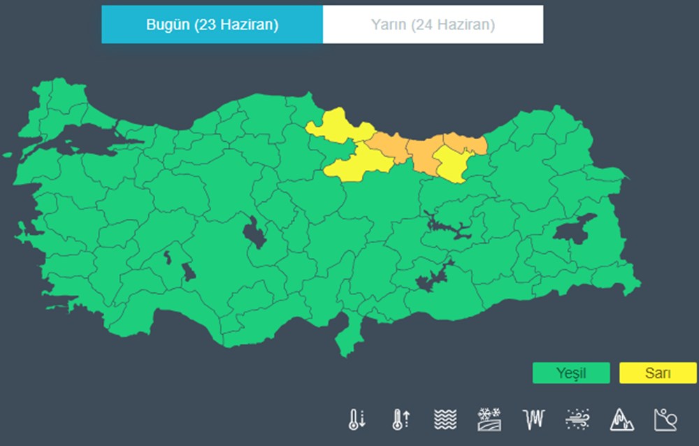 Meteoroloji'den 6 il için sarı ve turuncu kodlu uyarı (Bugün hava nasıl olacak?) - 3