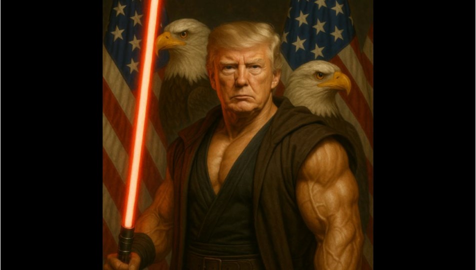 Trump'tan Star Wars (Yıldız Savaşları) göndermesi: Savaşçı olarak resmedildi