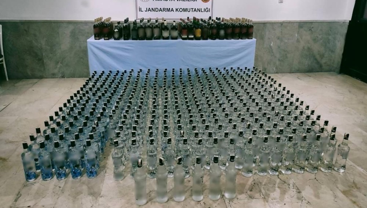 Amasya’da 517 litre sahte içki ele geçirildi