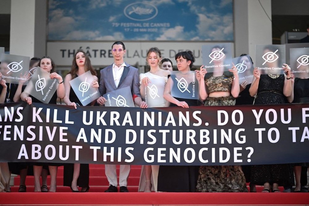 Ukraynalı sinemacılardan 75. Cannes Film Festivali'nde Rusya protestosu - 4