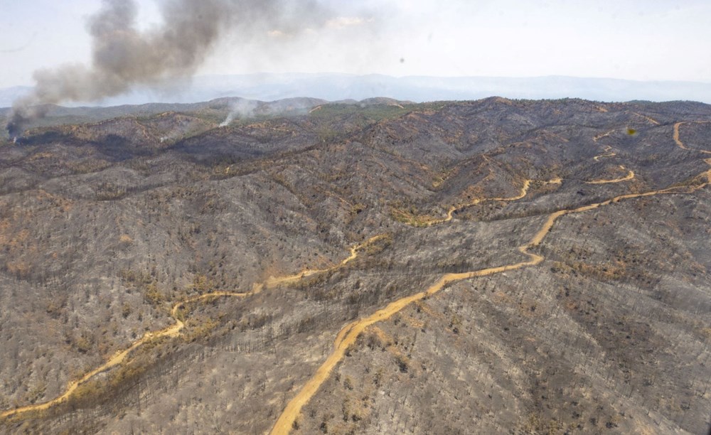 Yangının başladığı bölge ve yanan ormanlık alan havadan görüntülendi - 23