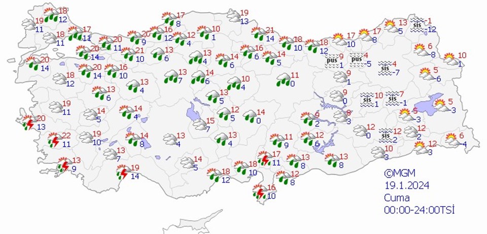 Yarın hava nasıl olacak? 19 Ocak hava durumu tahminleri - 1