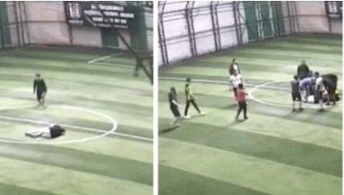 Halı sahada dili boğazına kaçan kişi böyle kurtarıldı Halı sahada dili boğazına kaçan kişi böyle kurtarıldı