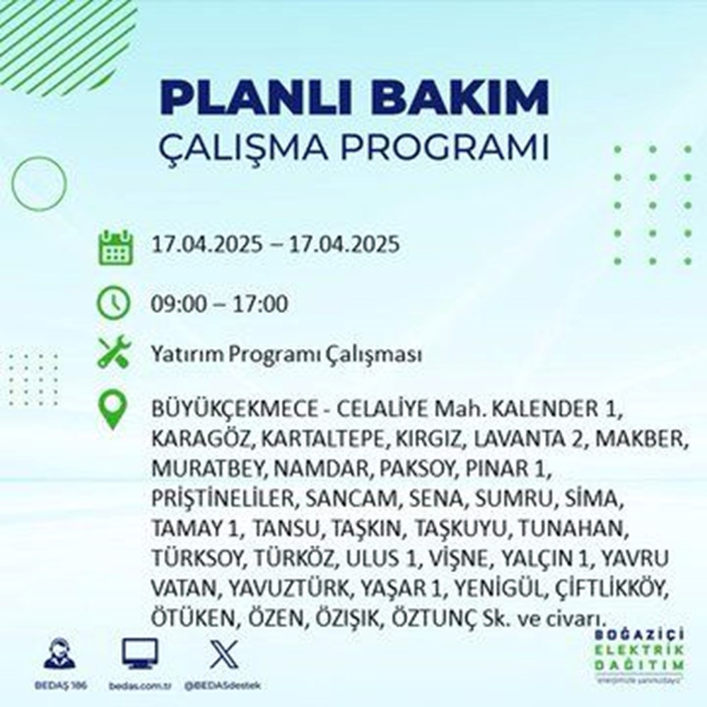 İstanbul'un 21 ilçesinde (Sultangazi, Şişli, Zeytinburnu...) elektrik kesintisi: Elektrikler ne vakit gelecek? 88 5qGxdNQZZUaYx o 84tTPw