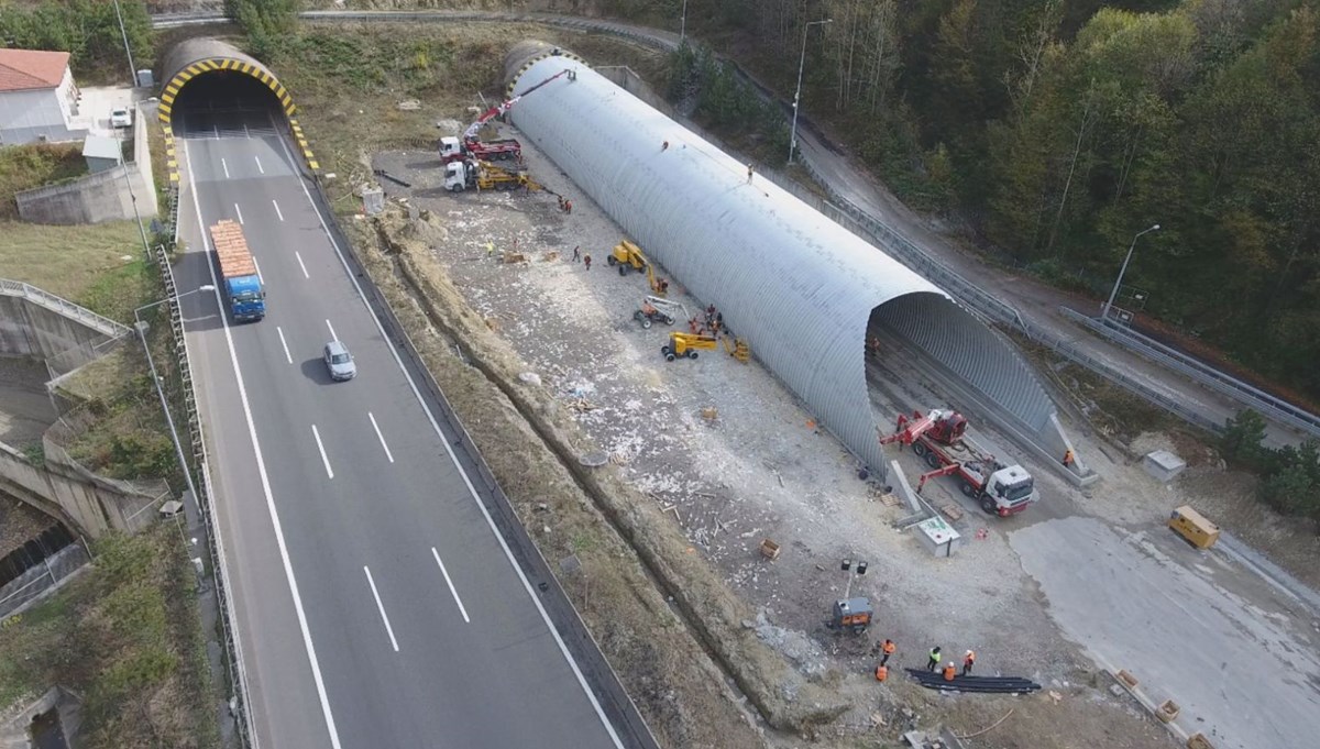 90 metre uzatılan Bolu Dağı Tüneli yarın açılıyor 90 metre uzatılan Bolu Dağı Tüneli yarın açılıyor