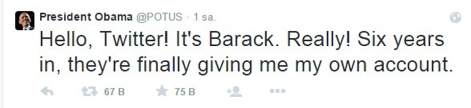 Barack Obama kişisel hesabıyla Twitter'da - 1