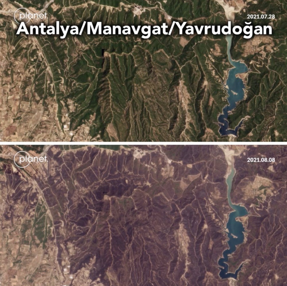 Türkiye'deki orman yangınlarının tahrip ettiği alanların uydu görüntüleri yayımlandı - 5