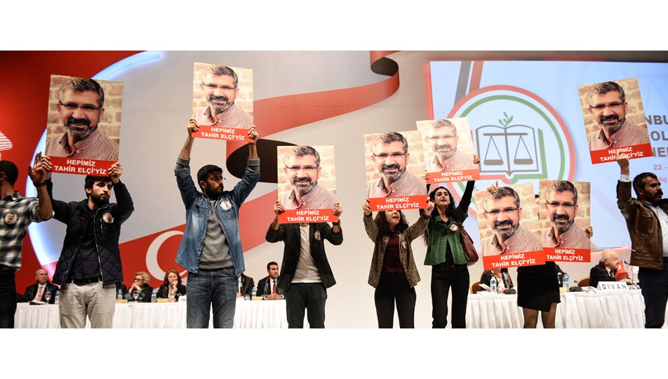 İstanbul Barosu seçimlerinde Tahir Elçi protestosu