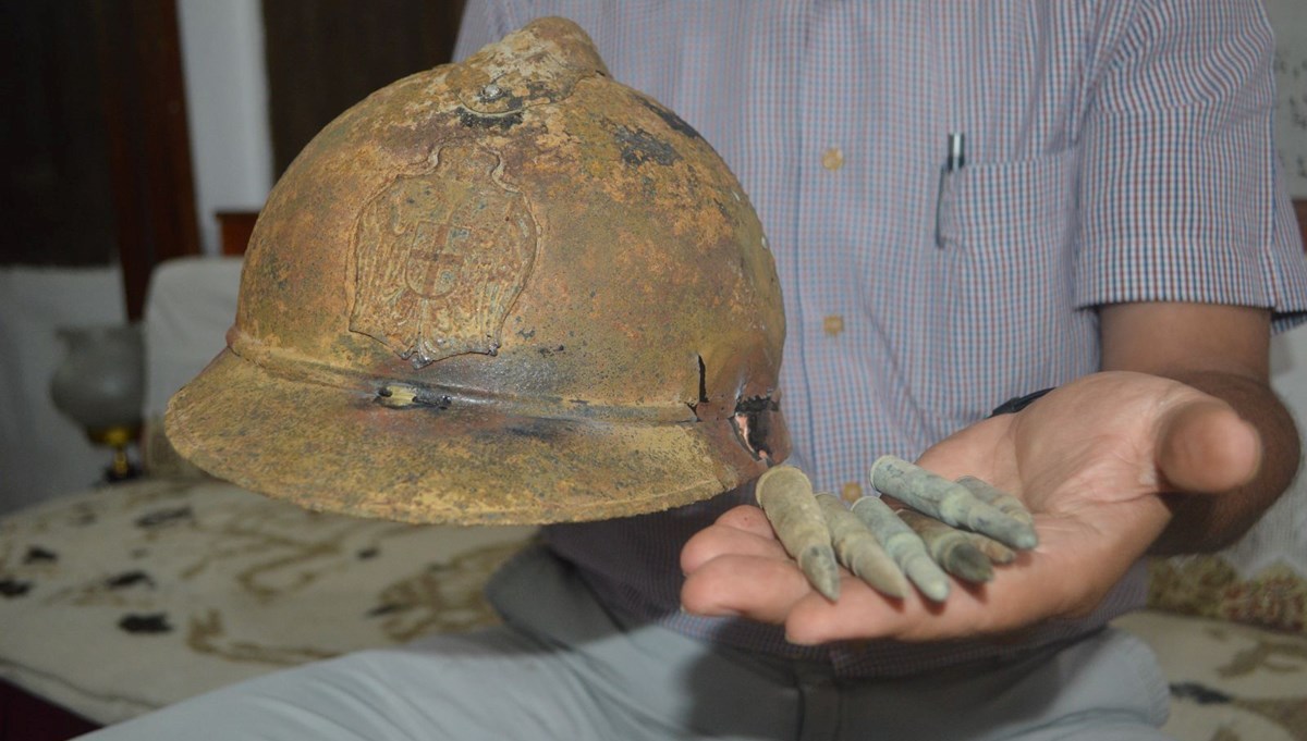 'Büyük Taarruz' alanında 100 yıllık miğfer ve mermiler bulundu