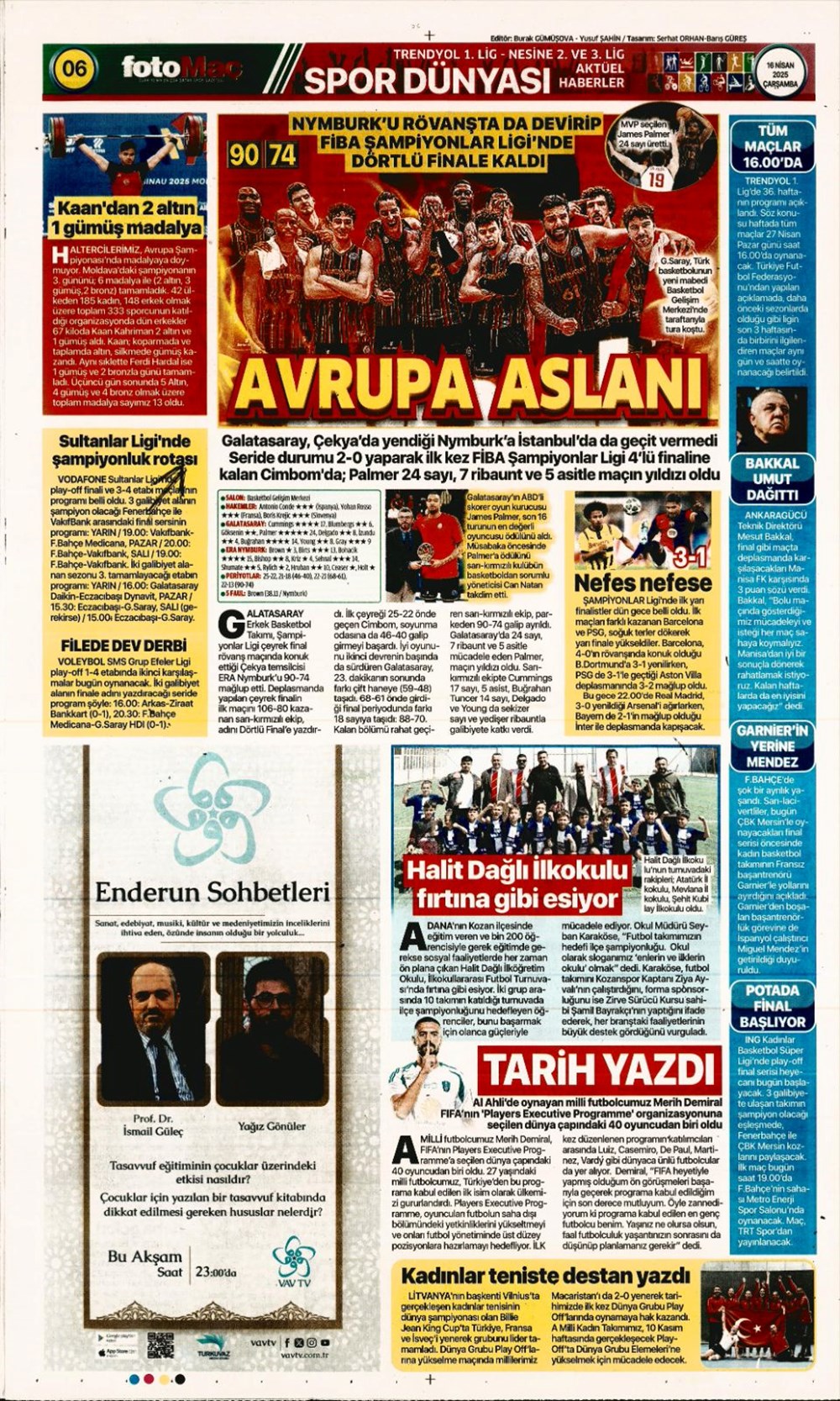 "Kim Min-Jae harekatı" (16 Nisan 2025 spor manşetleri) - 5