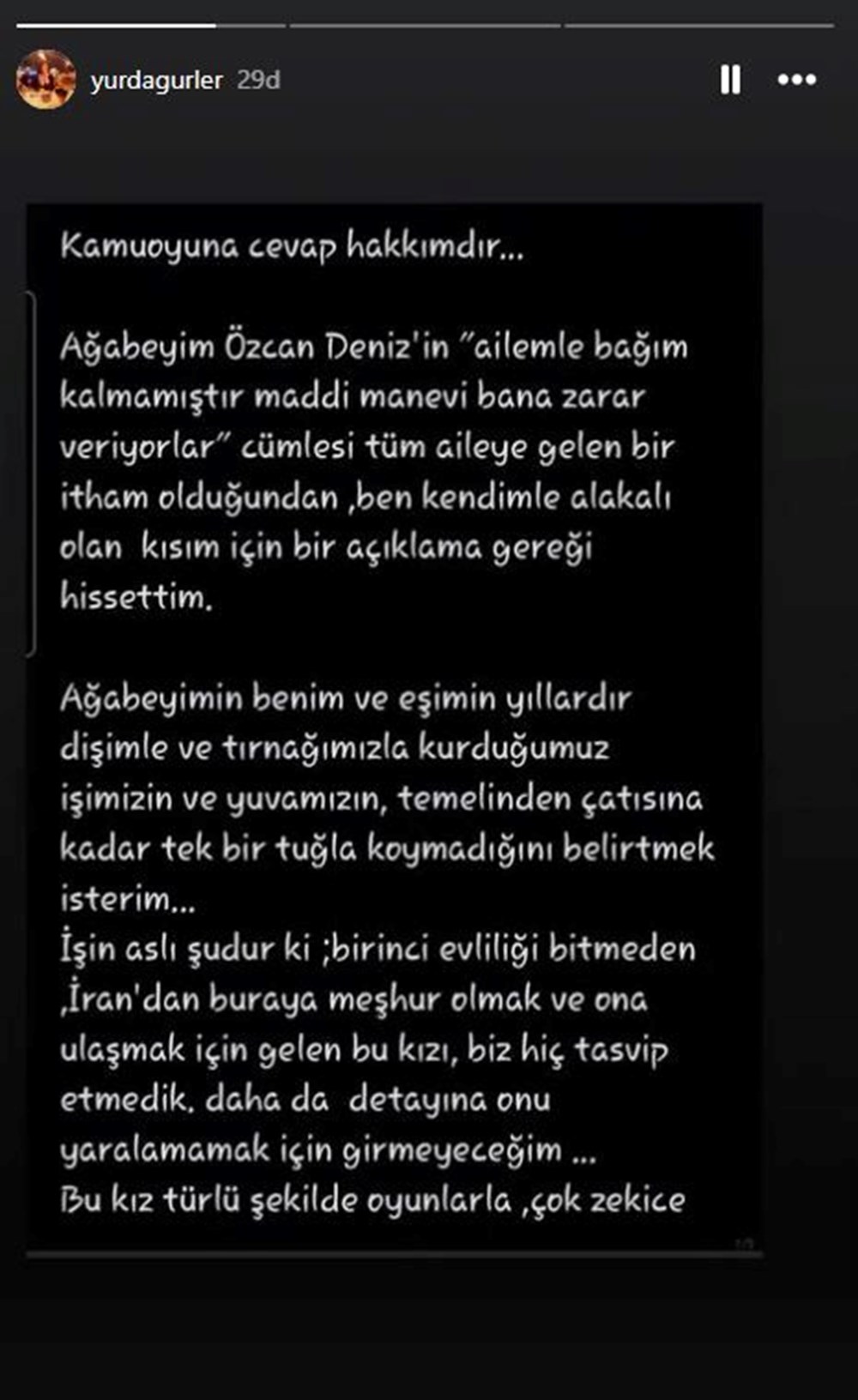 Özcan Deniz cephesinde sular durulmuyor: Kız kardeşi Yurda Güler'e yanıt "Video duruyor" - 4