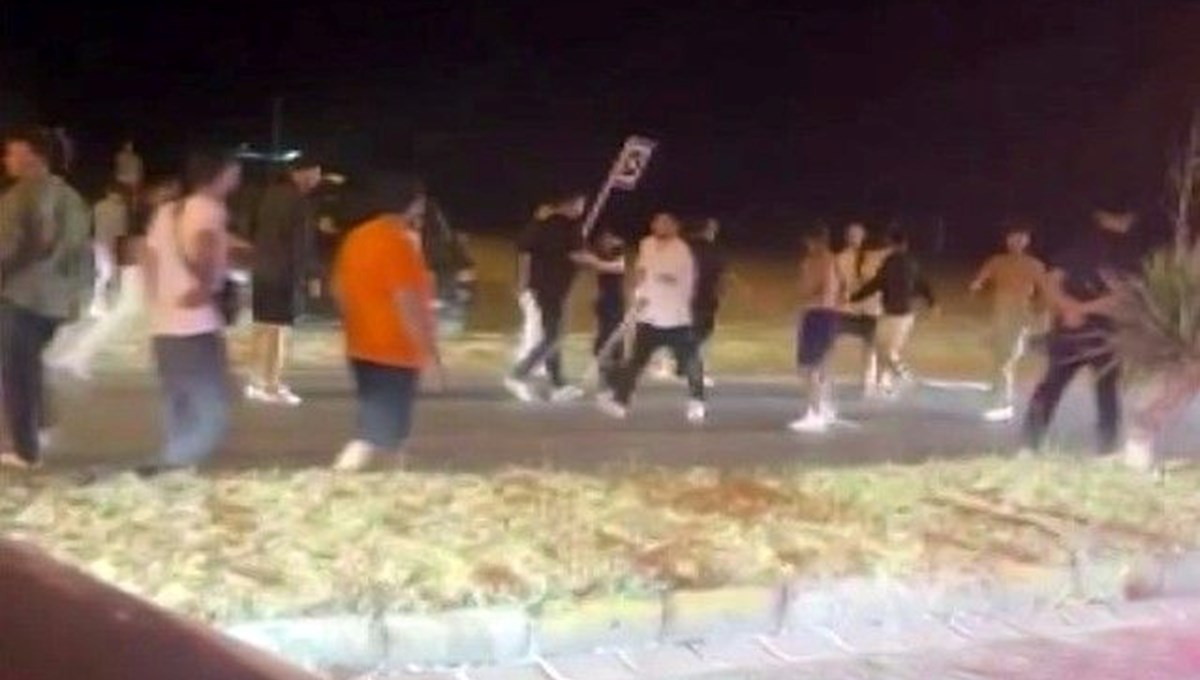 Yan bakma tartışması meydan savaşına dönüştü, bir polis yaralandı