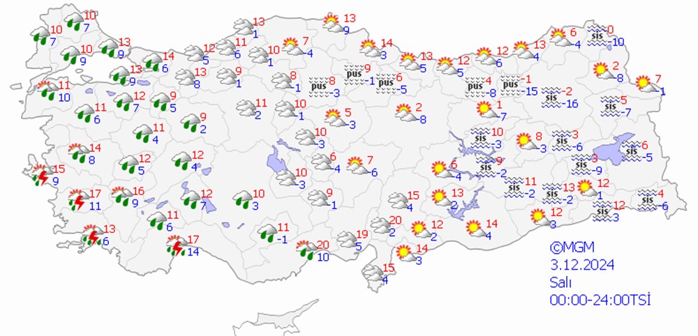 Meteoroljiden 4 il için sarı kod: Ege'de sağanak, Marmara'da fırtına uyarısı - 13