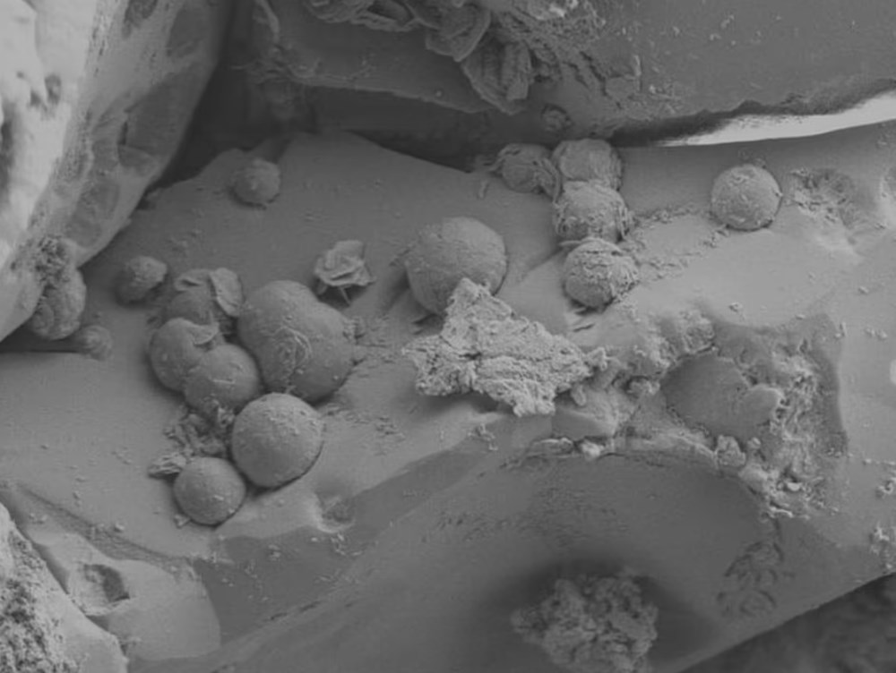 3 6 миллиарда лет. Электронно-микроскопическое изображение цементного камня. Хондры в земных камнях.