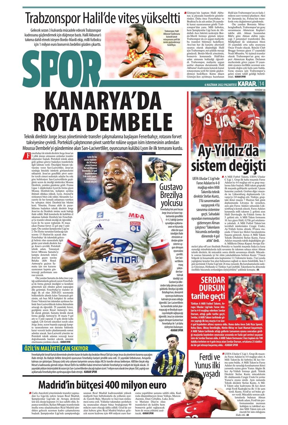 Günün spor manşetleri (6 Haziran 2022) - 19