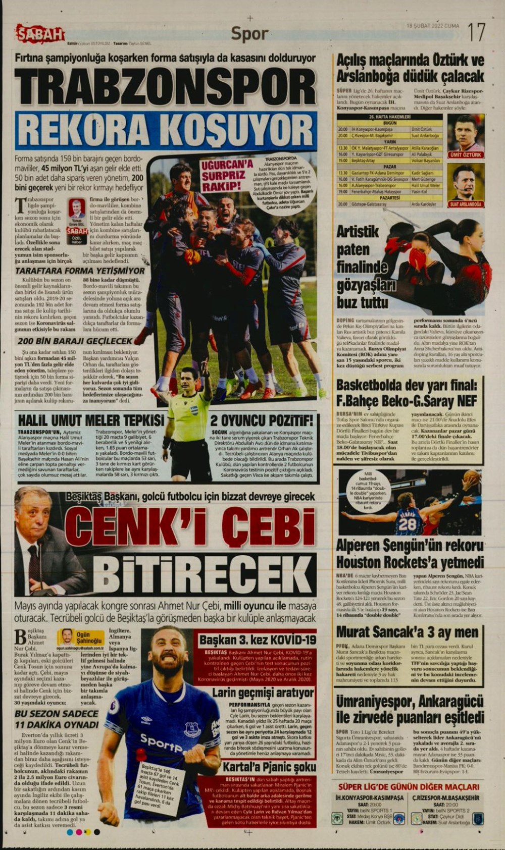 Günün spor manşetleri (18 Şubat 2022) - 7