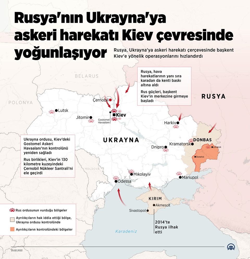 Rus askerlerinin konuşlandıkları bölgeler.