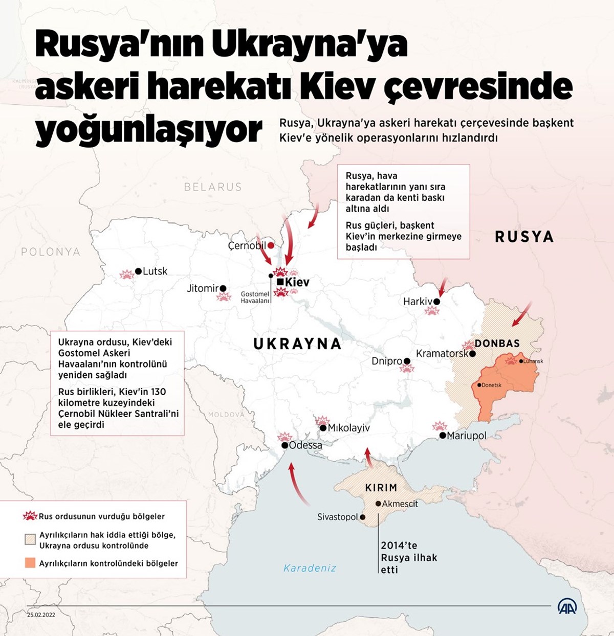 Rus birliklerinin konuşlandığı bölgeler.