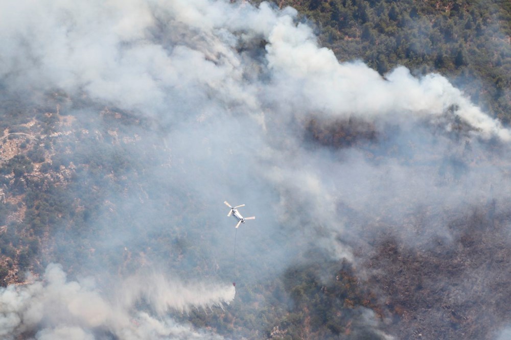 Bodrum'da orman yangını: Alevlere havadan ve karadan müdahale ediliyor - 6