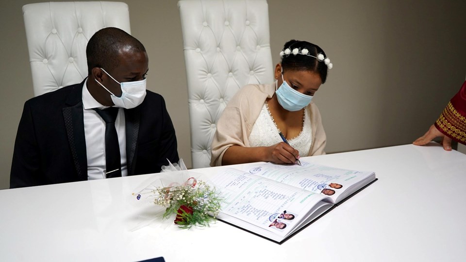 Haitili çift, Lüleburgaz'da evlendi - 1