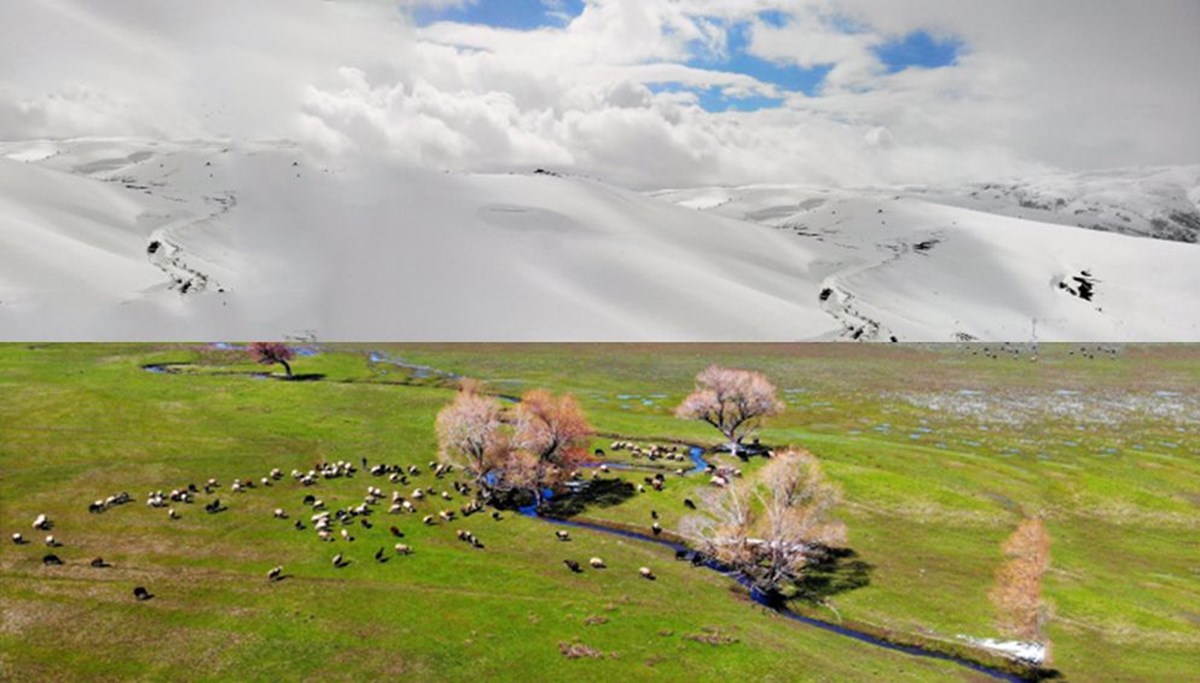 Muş'ta iki mevsim bir arada