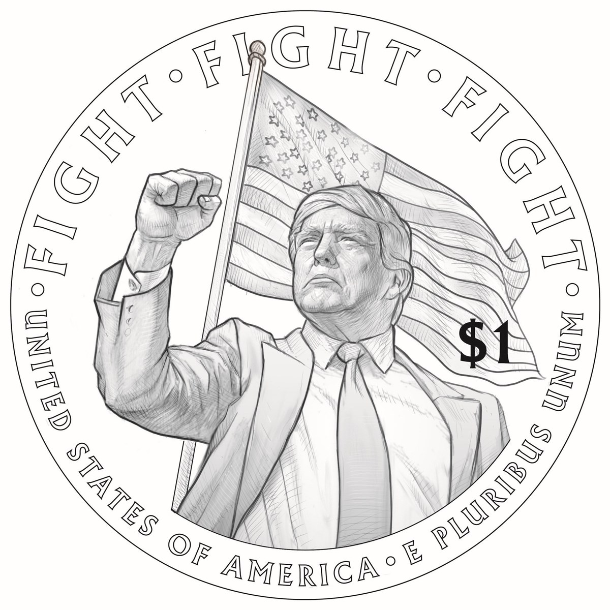 Paranın diğer yüzünde yien Trump