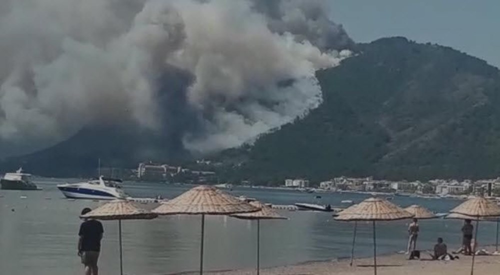 Marmaris'te orman yangını: Bir personel şehit oldu